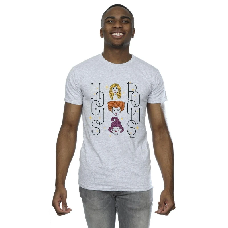 Image of Disney Men Hocus Pocus Faces T-Shirt in Grey Size: Small Grey S Male 5063283801653