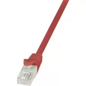Image of LogiLink CP2024U RJ45 Network cable, patch cable CAT 6 U/UTP 0.50 m Red incl. detent