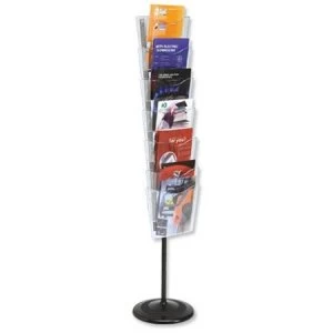 Image of Floor Standing Literature Holder A4 Portrait with 7 Pockets Crystal