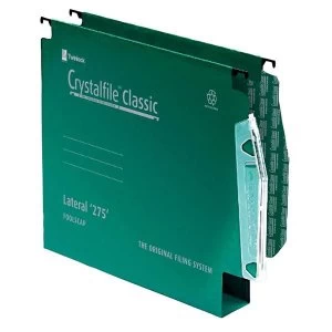 Image of Rexel Crystalfile Classic Manilla Lateral File Square-base 50mm Green 1 x Pack of 50 Lateral Files