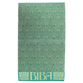 Image of Biba Biba All Over Deco Print Beach Towel - AO Deco Turq