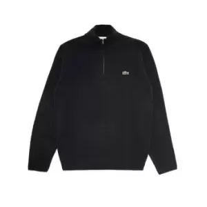 Image of Lacoste Mens Wool Trucker Sweater Size 5 - L Black