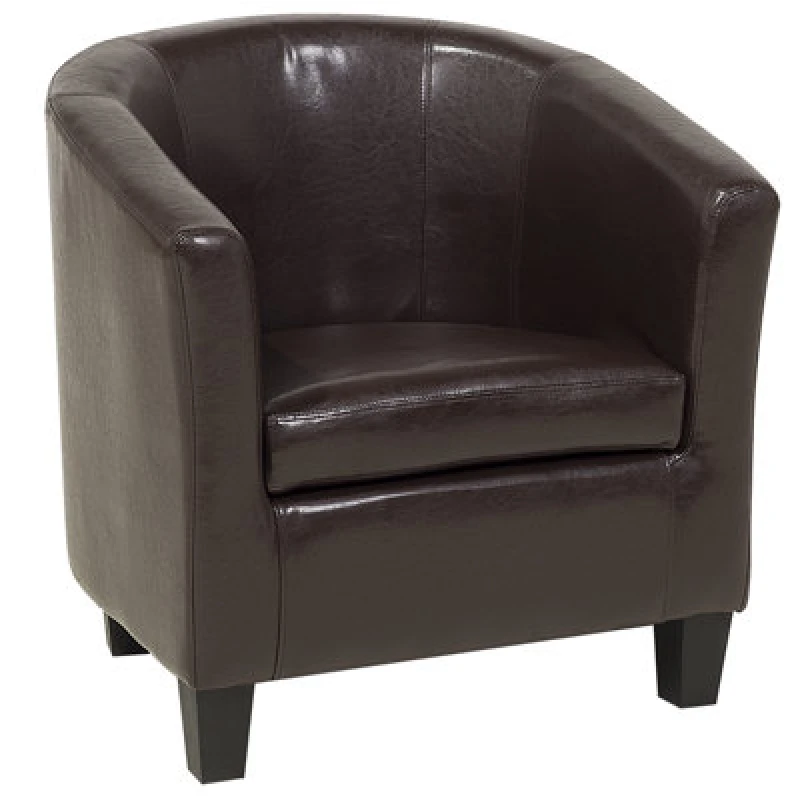 Image of Beliani Armchair Borwick Faux Leather Dark Brown