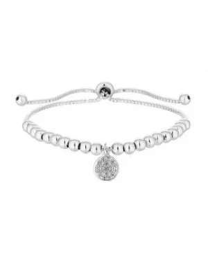 Image of Simply Silver Disc Charm Beaded Toggle