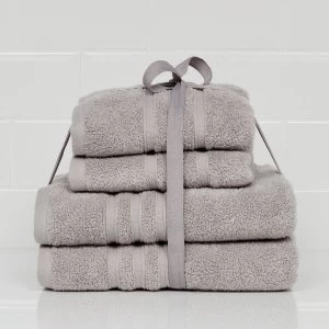 Image of Catherine Lansfield 4 Piece Zero Twist Towel Bale - Silver