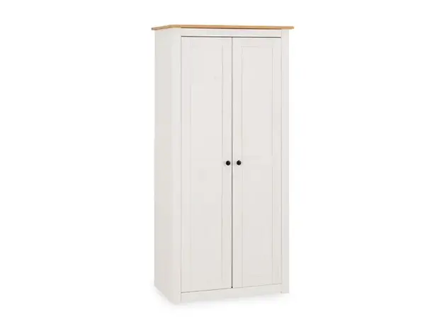 Image of Seconique Panama White and Waxed Pine 2 Door Wardrobe