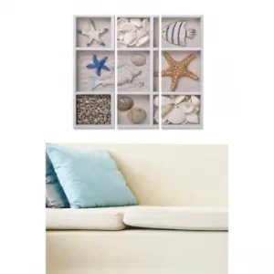 Image of MDF199001534 Multicolor Decorative MDF Painting (3 Pieces)