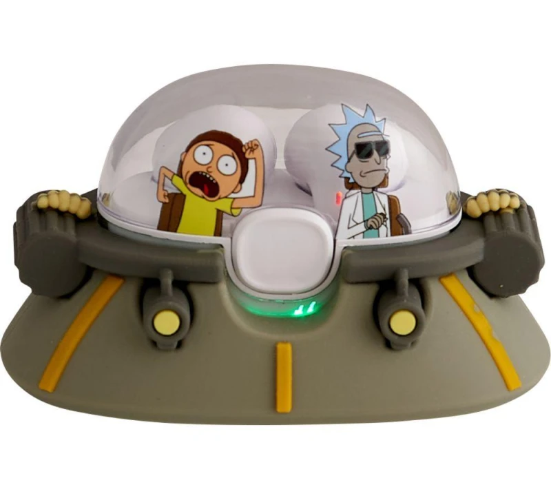 Image of LAZERBUILT Rick & Morty Wireless Bluetooth Earbuds - Grey & Green, Silver/Grey,Green,Patterned 5060777101114