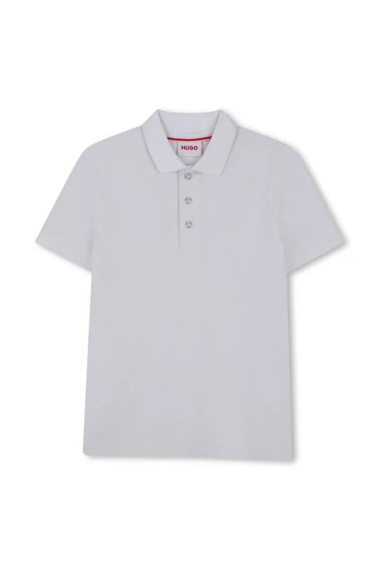 Image of Hugo Mens Short Sleeve Polo Shirt White Size: 16 Years White Male 16 Years