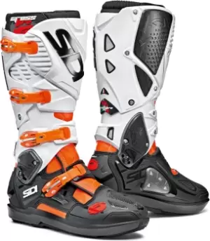 Image of Sidi Crossfire 3 SRS Motocross Boots, black-white-orange, Size 40, black-white-orange, Size 40