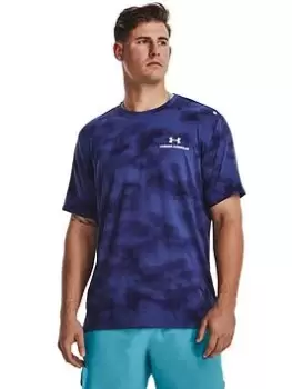 Image of Under Armour Training Rush Energy Print S/s, Blue, Size XL, Men