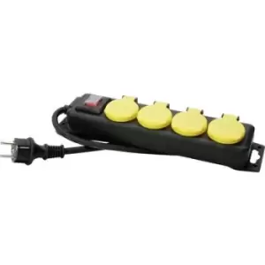 Image of Kopp 223012002 Power strip (+ switch) 4x Yellow, Black PG connector