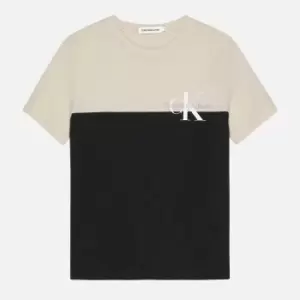 Image of Calvin Klein Two-Tone Cotton-Jersey T-Shirt - 12 Years