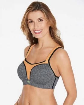 Image of Panache Hi Impact Grey/Orange Sports Bra