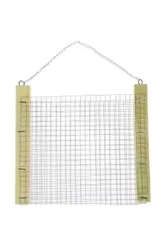 Image of Wooden Hanging Bird Feeder with Chain