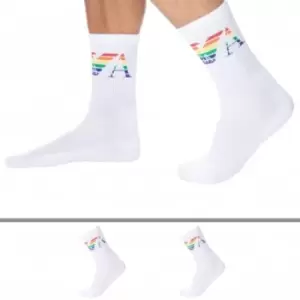 Image of Emporio Armani 2-Pack Rainbow Crew Socks - White TU