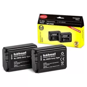 Image of Hahnel HL-XW50 Battery (Sony NP-FW50) - Twin Pack