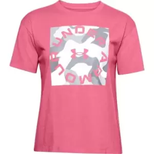 Image of Under Armour Armour Live Fashion Camo T Shirt Ladies - Pink