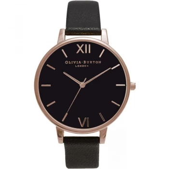 Image of Black Dial Rose Gold & Black Watch