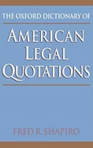 Image of oxford dictionary of american legal quotations