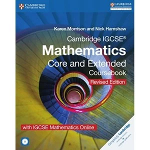 Image of Cambridge IGCSE (R) Mathematics Core and Extended Coursebook with CD-ROM and IGCSE Mathematics Online Revised Edition Mixed...