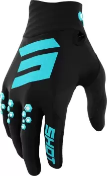 Image of Shot Contact Motocross Gloves, black-blue, Size L, black-blue, Size L