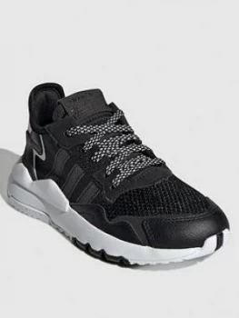 Image of adidas Originals Nite Jogger Childrens Trainers - Black/White, Size 11