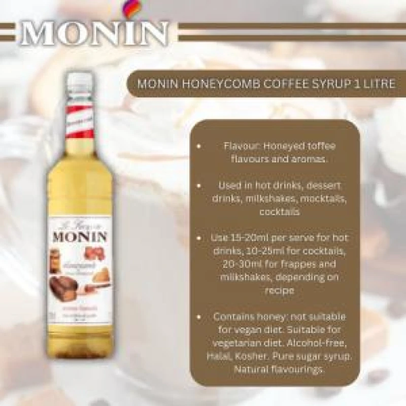 Image of Monin Premium Honeycomb Syrup 1Ltr