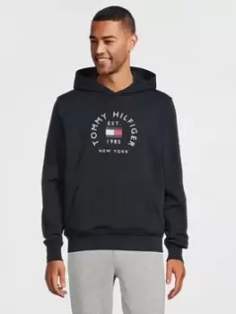 Image of Tommy Hilfiger Flag Arch Hoodie - Black , Navy, Size L, Men