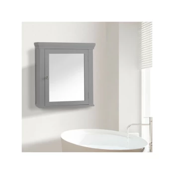 Image of Teamson Home - Bathroom Stratford Wooden Mirrored Medicine Cabinet Grey EHF-6544G - Grey
