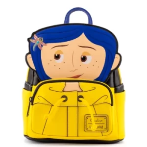 Image of Loungefly Laika Coraline Rain Coat Cosplay Mini Backpack