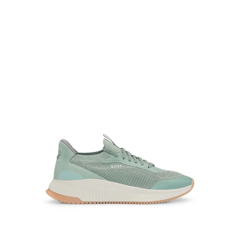 Image of Boss Mens TTNM EVO Trainers with Signature Detailing Open Green male 6 (40)