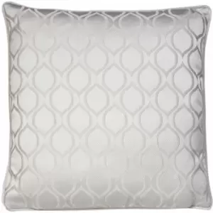 Image of Solitaire Embroidered Geometric Piped Edge Cushion Cover, Sterling, 50 x 50 Cm - Prestigious Textiles