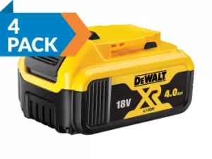 Image of DEWALT DCB182/4 18v 4Ah XR Li-Ion Battery Packs 4pk