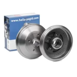 Image of HELLA Brake Drum 8DT 355 302-931 Rear Brakes,Drum Brake OPEL,SUZUKI,GERMAN E-CARS,AGILA (B) (H08),SWIFT III (MZ, EZ),SPLASH,Stromos Schragheck