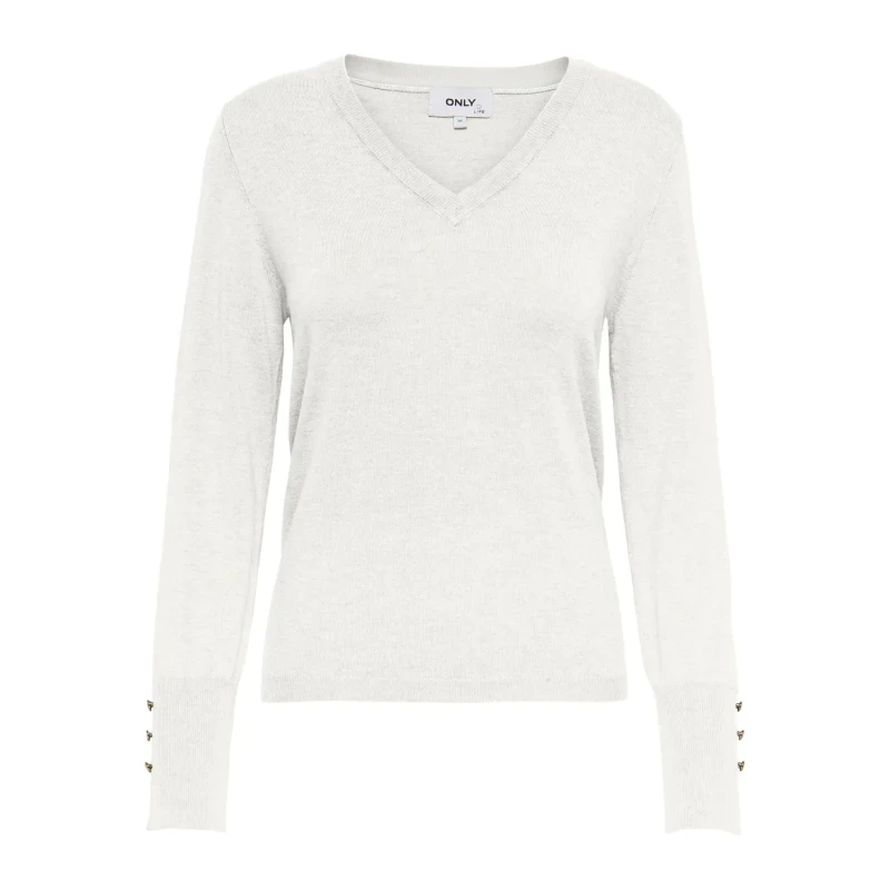 Image of Only Womens long sleeve sweater Only Julie Life Blanc Female S