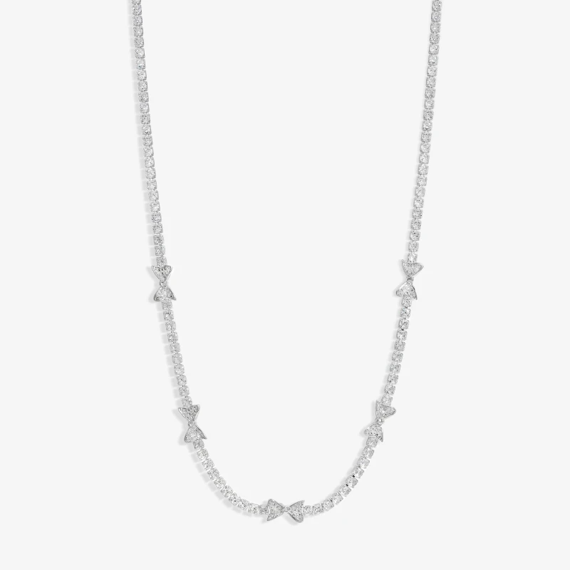 Image of Jon Richard Silver Plated Crystal Bow Necklace Jewellery Sets One Size Silver 38639111000