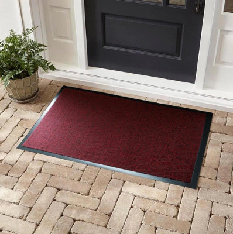 Image of Door Mats Hallway Runners Non Slip Outdoor Indoor-Kitchen Floor Mats Rubber Back Dirt Trapper Red 90X120 Cm