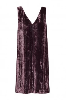 Image of French Connection Theresa Velvet V Neck Dress Purple