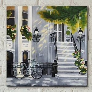 Image of Tile 8x8 Floral Staircase By K Grant Wall Art