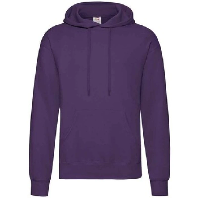 Image of Fruit Of The Loom Fruit of the Loom Men Classic Hooded Sweatshirt in Purple Size: Small Purple S Male 5063527306364
