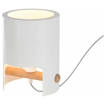 Image of Table lamp Cube Tall 1x40W, white Metal / Wood