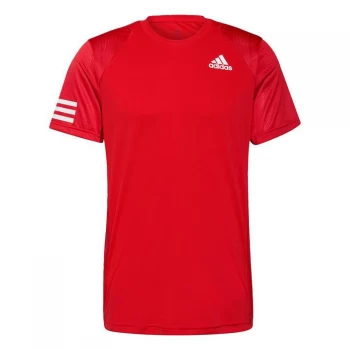Image of adidas Club Tennis 3-Stripes T-Shirt Mens - Vivid Red / White