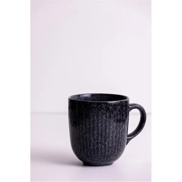 Image of Mason Cash Reactive Linear Black Mugs x4 Mugs 400ml Black 80367803001