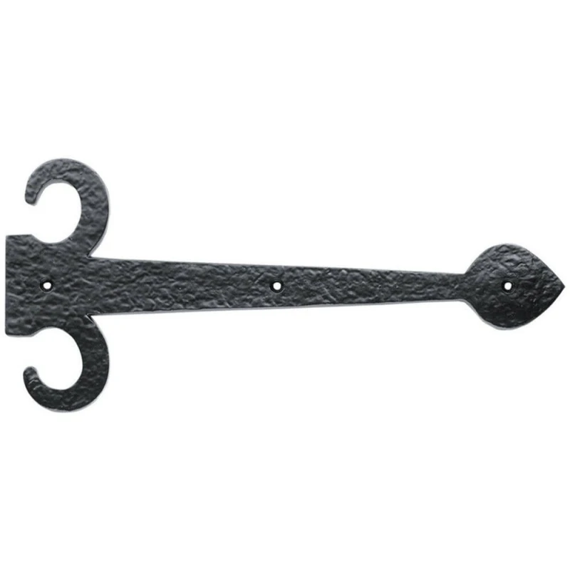 Image of Loops PAIR 457mm Ornate Sword Hinge Front Black Antique Decorative Door Plate Black