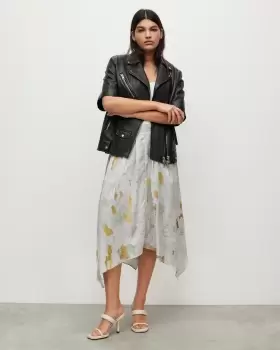 Image of AllSaints Greta Paola Asymmetric Midi Skirt