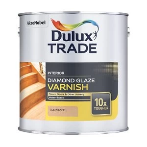 Image of Dulux Trade Diamond Glaze Clear Satin Varnish 1L