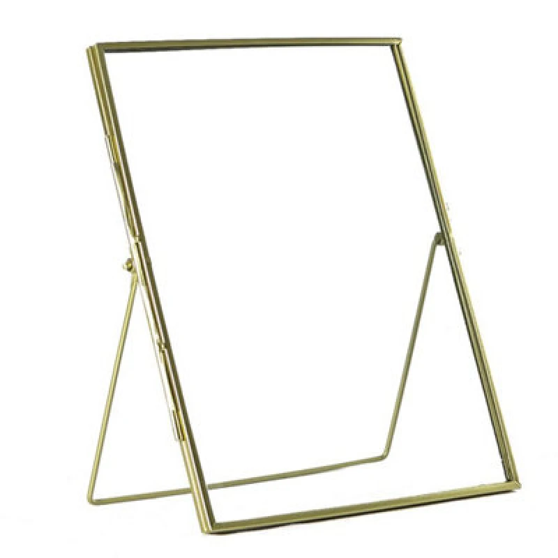 Image of Nicola Spring Standing Metal Photo Frame - 8" X 10" - Gold - Picture Frame Freestanding Frame Display Poster Frame