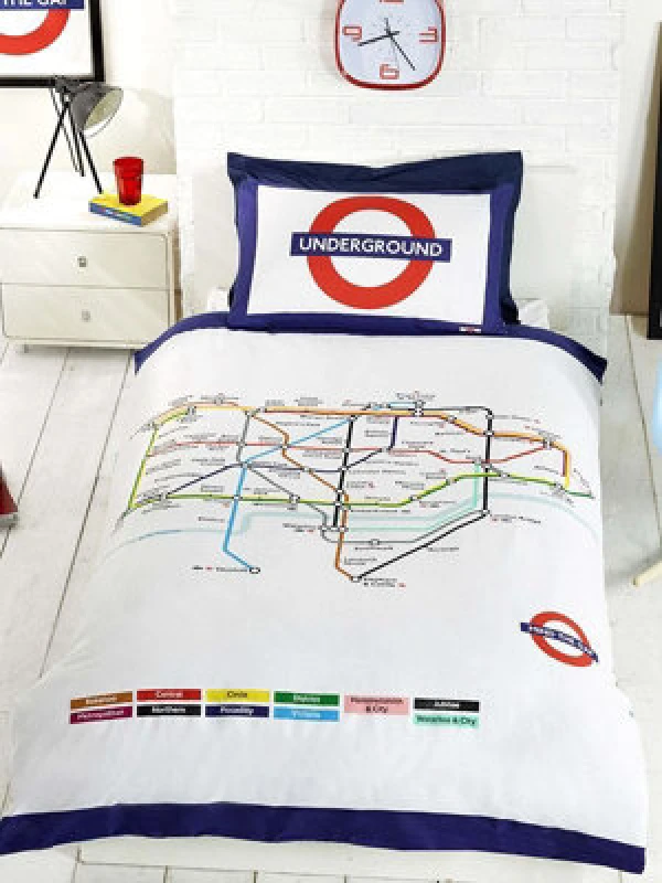 Image of RAPPORT HOME London Underground duvet cover & pillowcase set - single 12393529