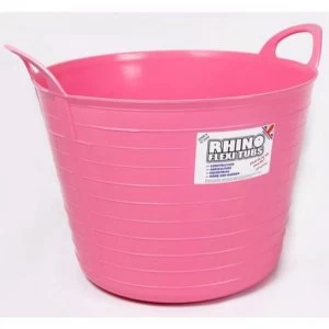 Image of Rhino 40 Litre Heavy Duty Flexi Flexible Garden Container Storage Bucket Tub - Pink